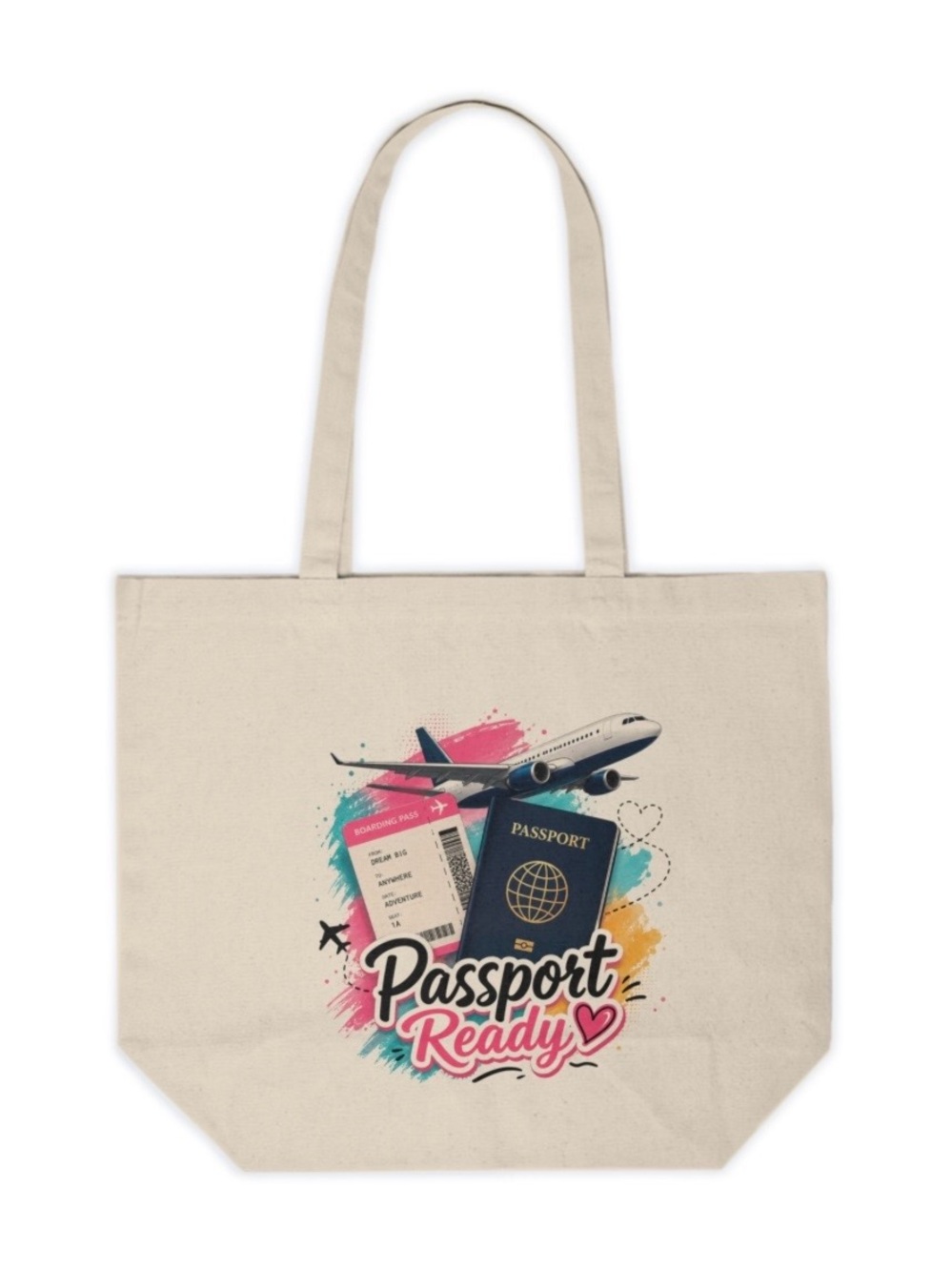 Passport Ready Canvas Tote Bag | Travel Lover Gift | Reusable Shopping Bag